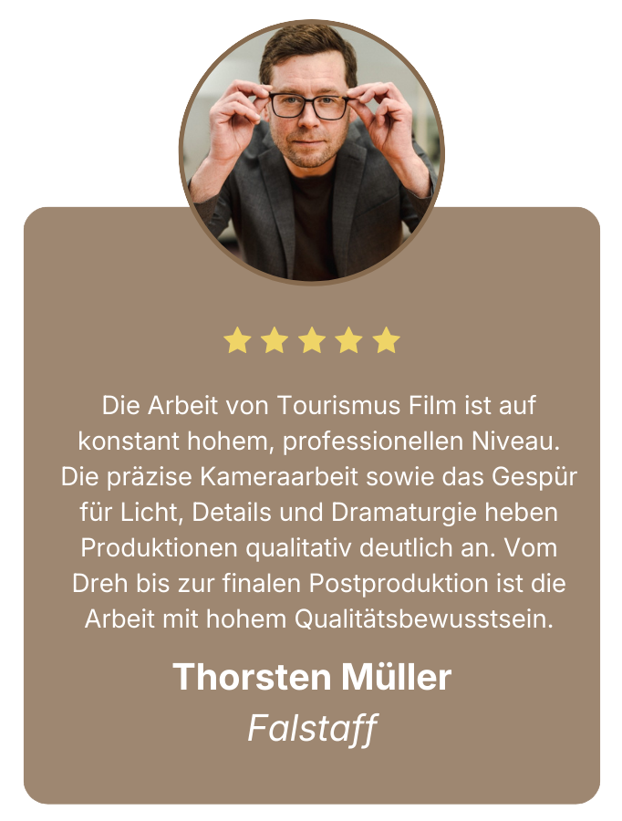 Thorsten Müller, Falstaff — Testimonial für Tourismus Film